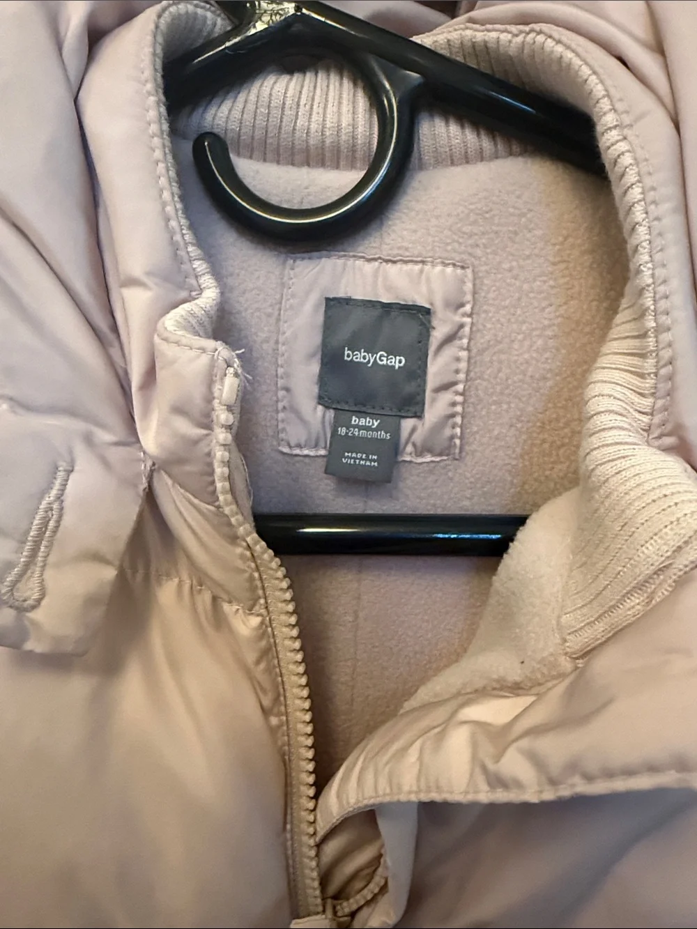 Baby GAP Toddler Puffer Snowsuit With Fleece Lining in Light Taupe Pink